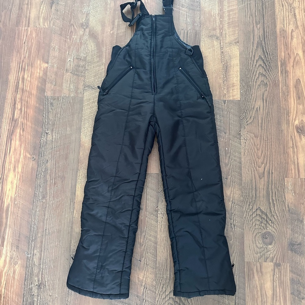 Kids Black Snow Pants Bib Overalls